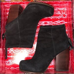 Jeffrey Campbell Black Suede Rumble Booties Size 7